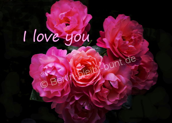 Blumen Postkarte B-025 / I love you